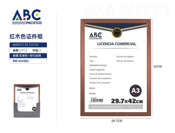 Marco para diploma caoba tamaño A3