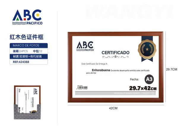 Marco para diploma caoba tamaño A3