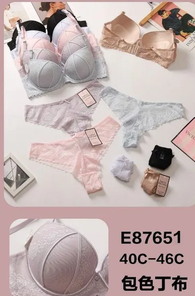Conjunto de sostén y tanga de encaje para mujer