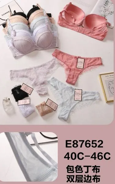 Conjunto de sostén y tanga de encaje para mujer