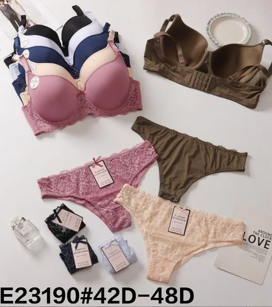 Conjunto de sostén y tanga de encaje para mujer