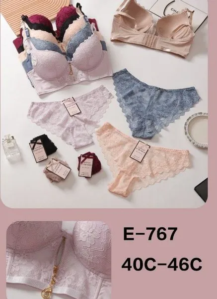 Conjunto de sostén y calzón de encaje para mujer