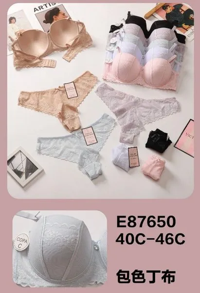 Conjunto de sostén y calzón de encaje para mujer