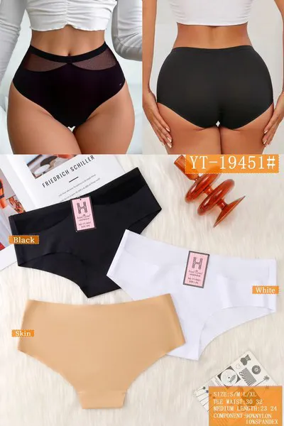 Calzón bikini con malla para mujer