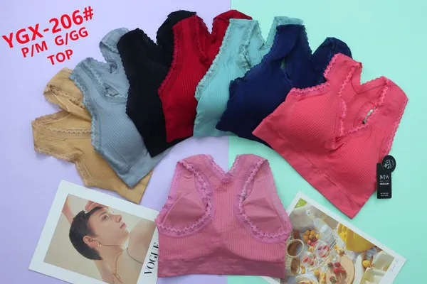 Top de encaje con copas para mujer