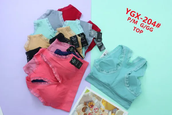 Top bralette de encaje con copas para mujer