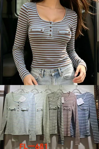 Blusa de rayas con botones