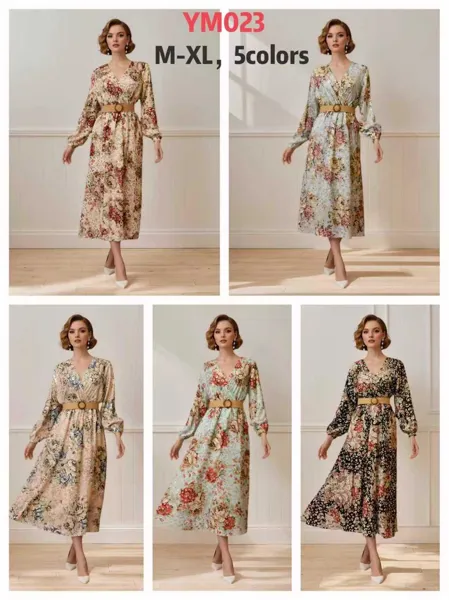 Vestido floral con cinturón