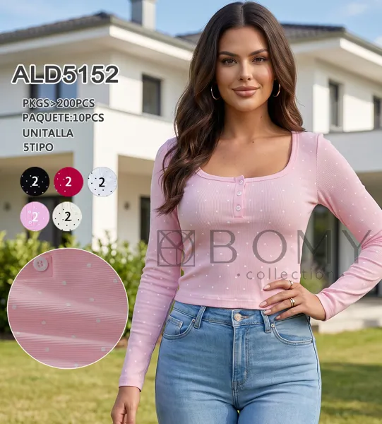 Blusa de manga larga con botones
