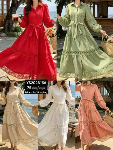 Vestido largo con encaje