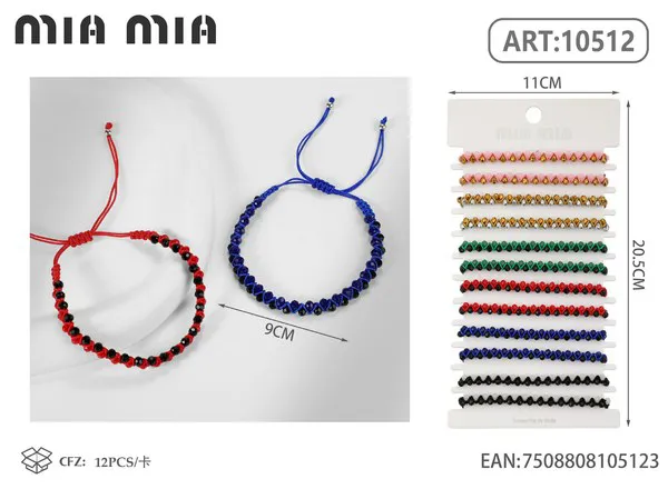 Pulsera de cuentas de cristal, surtido
