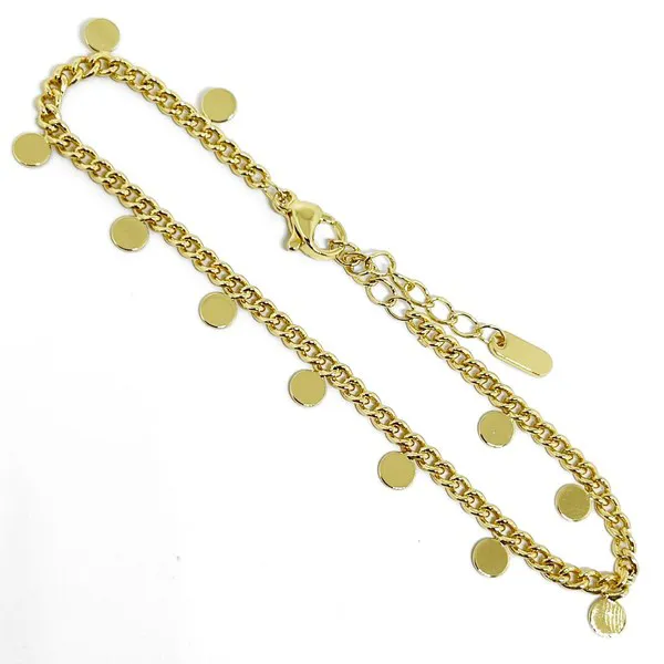 Pulsera dorada de cadena con dijes