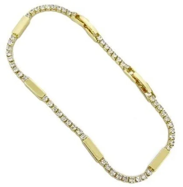 Pulsera dorada tipo tennis con circonias