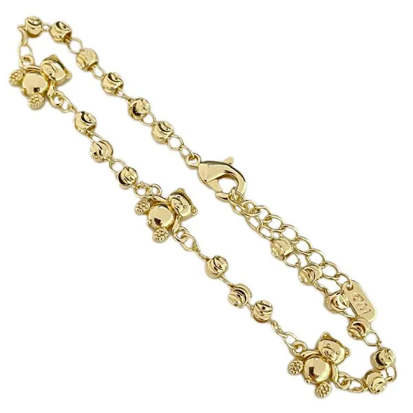 Pulsera dorada con dijes de oso