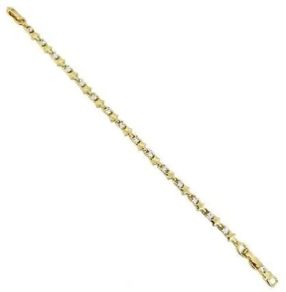 Pulsera dorada de cuentas con circonias