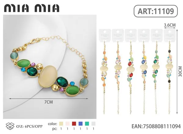 Pulsera dorada con piedra de ojo de gato
