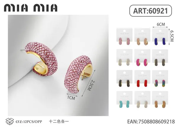 Argollas anchas con circonias rosas