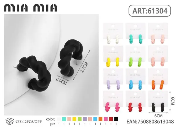 Argollas trenzadas de colores