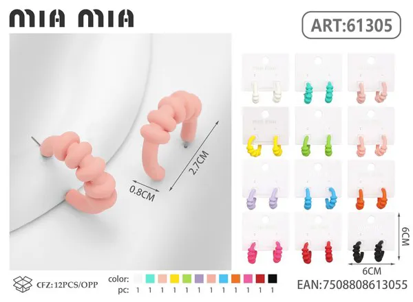 Argollas retorcidas de colores