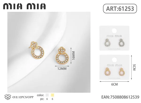 Aretes de flor y aro con circonias, dorados