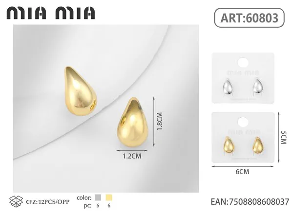 Aretes de gota dorados
