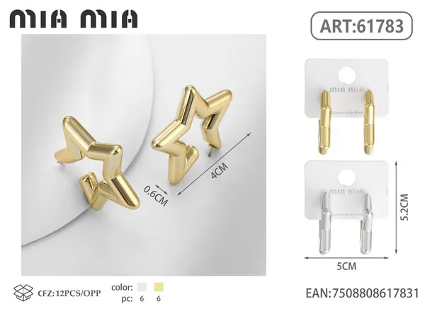 Aretes de estrella dorados