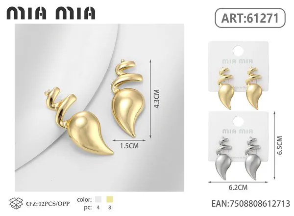 Aretes de chile dorados