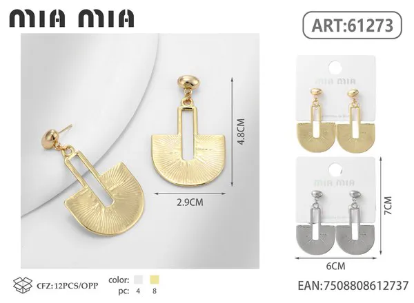 Aretes de abanico radiante dorados