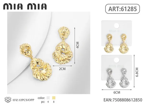 Aretes de espiral texturizada dorados