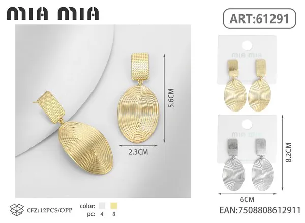 Aretes de gota con textura de aleación, dorados