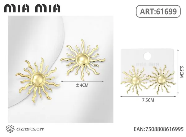 Aretes de sol dorados