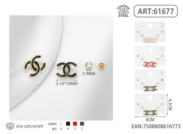 Aretes con logo CC dorados
