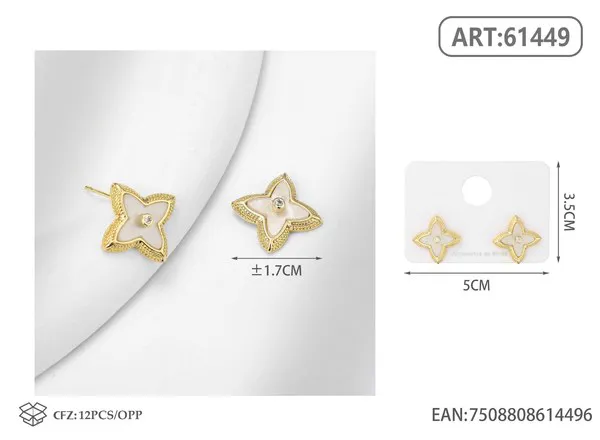 Aretes de estrella de concha, dorados