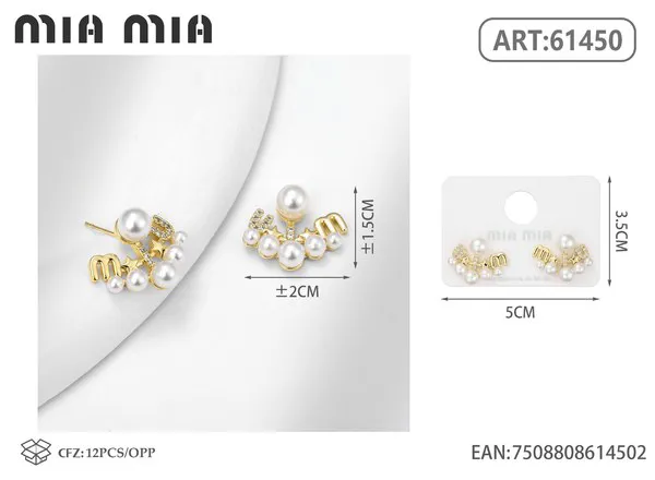 Aretes de perlas surtidas, dorados