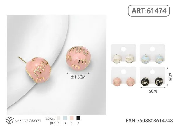 Aretes de esfera de marca de esmalte
