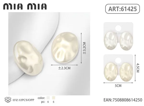 Aretes dorados con doble perla
