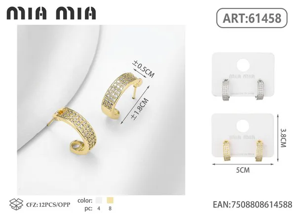 Argollas anchas doradas con circonias