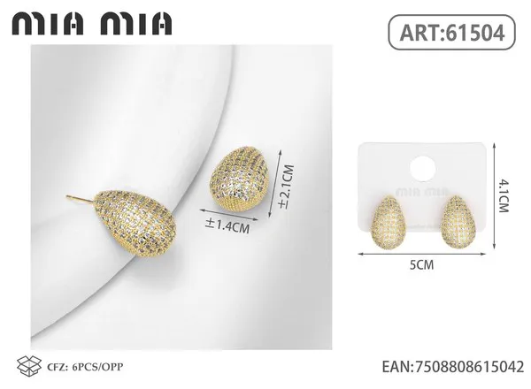 Aretes de gota dorados con circonias
