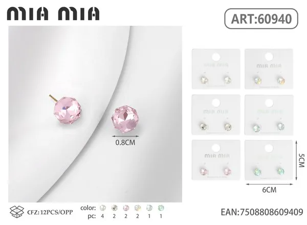 Aretes de cristal rosa