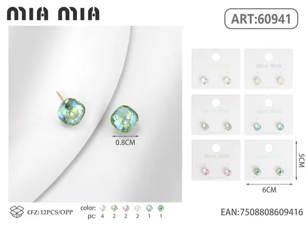 Aretes de cristal verde