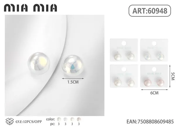 Aretes de perla tornasol