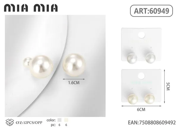 Aretes de perla de doble cara