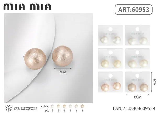 Aretes de perla texturizada