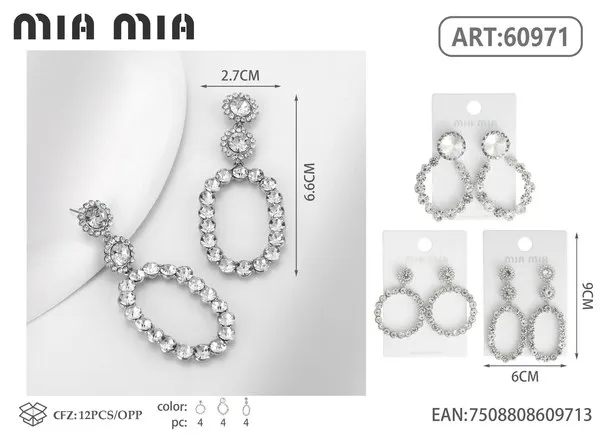 Aretes colgantes de cristal blanco