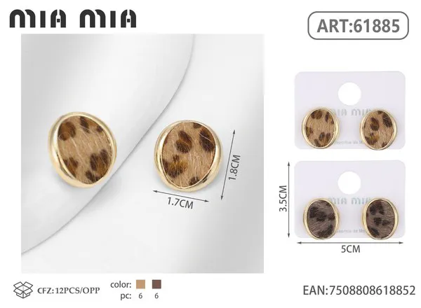 Aretes ovalados de estampado de leopardo