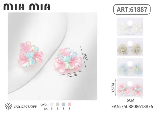 Aretes de flor multicolor tornasol