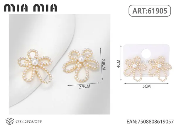 Aretes de flor de perlas
