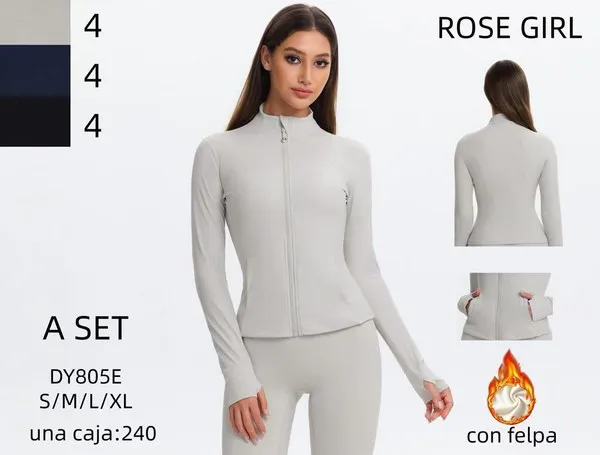 Chaqueta deportiva entallada con cierre y felpa