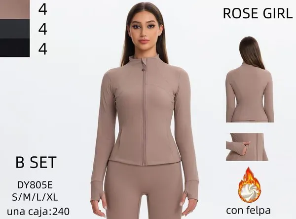 Chaqueta deportiva entallada con cierre y felpa