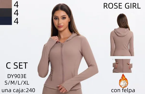 Chaqueta deportiva con capucha y cierre, con felpa